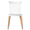 Fabulaxe Modern Plastic Dining Chair Windsor Design with Beech Wood Legs, White, PK 4 QI004223.WT.4 - alternate 5
